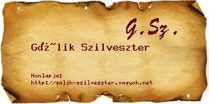Gálik Szilveszter névjegykártya